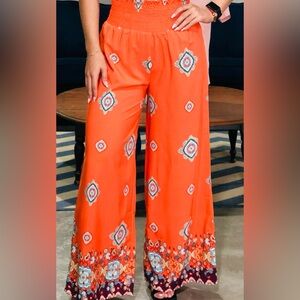 Sienna Sky Orange Patterned Pants